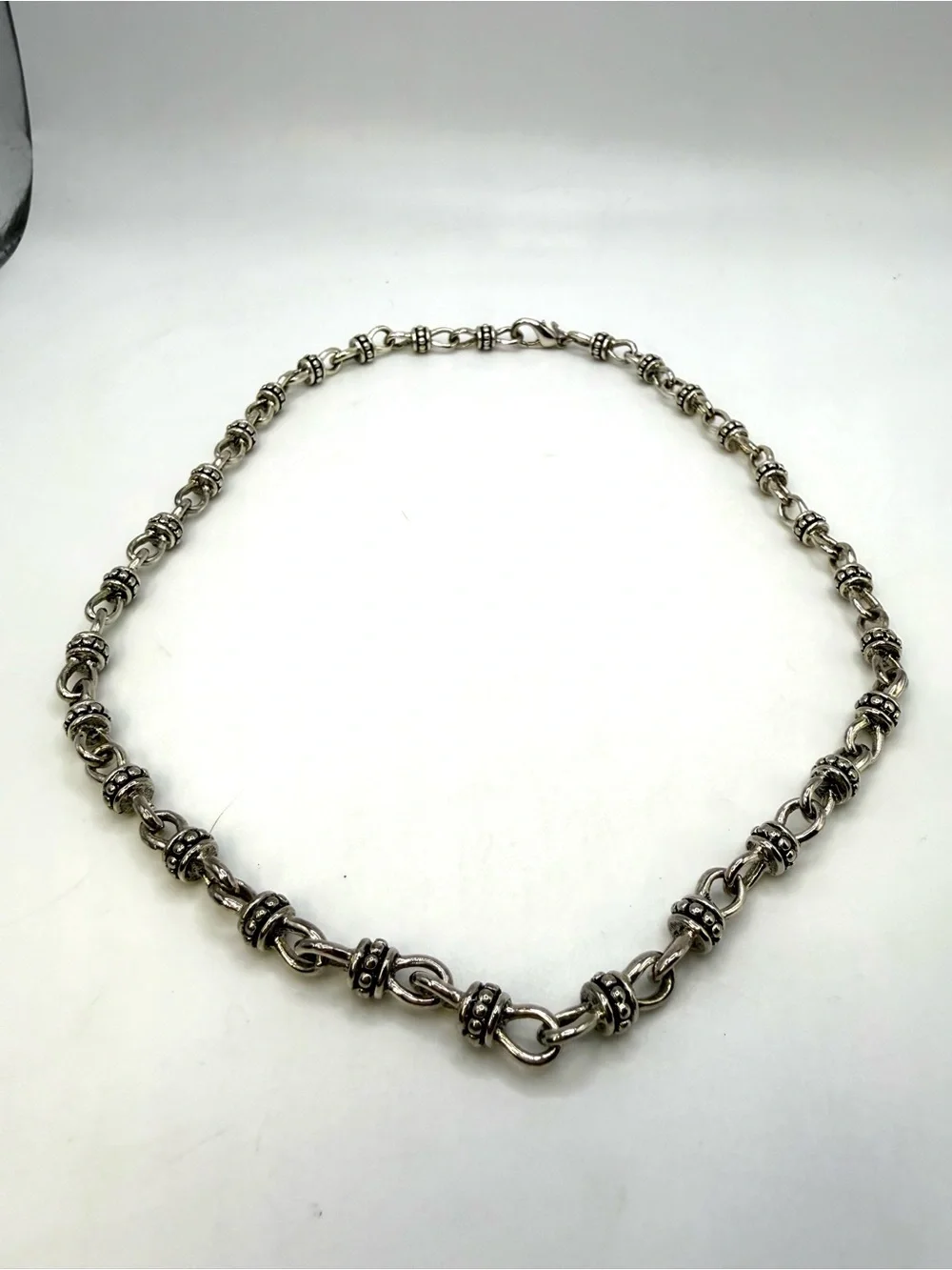Premier Designs Silver Tone Station Link Necklace 18.5” Toggle Style Classic